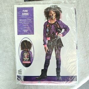 Punk Zombie Kids Costume - Purple